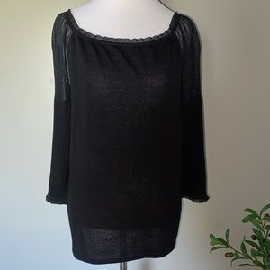 Escada 44 Sheer Sleeve Top